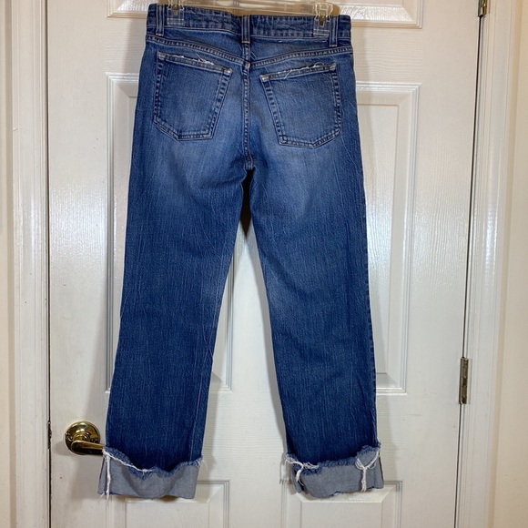 Department Five Women’s Cuffed Hem Frayed Straight Leg Medium Wash Size 26 - Picture 5 of 9